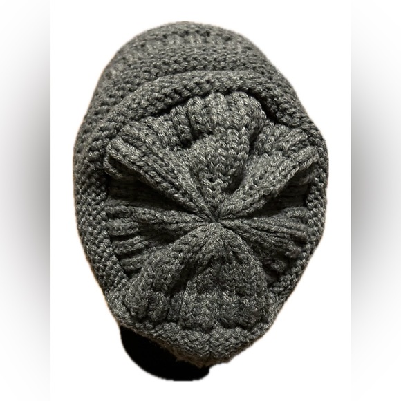C.C Ribbed Knit Beanie. Gray. - Picture 6 of 9